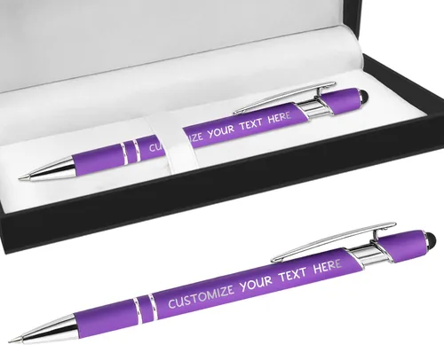 Vista 12 de Bolígrafos personalizados con lápiz óptico y grabado gratis, bolígrafos personalizados para negocios, graduación, aniversarios (hasta 500 unidades)