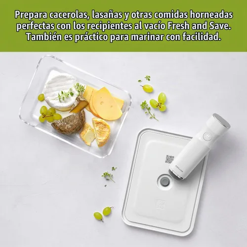 Vista 4 de ZWILLING Fresh & Save Recipiente sellador al vacío mediano, cacerola con tapa, bandeja para brownies, bandeja para lasaña, bandeja para pizza, 9.5 x