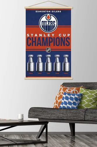 Vista 2 de Trends International NHL Edmonton Oilers - Póster de pared con marco magnético Champions 23