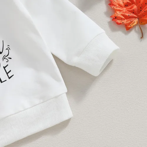 Vista 6 de Wrrkayly Traje de Acción de Gracias para bebé niño pequeño, sudadera de manga larga con cuello redondo y estampado de pavo, pantalones deportivos