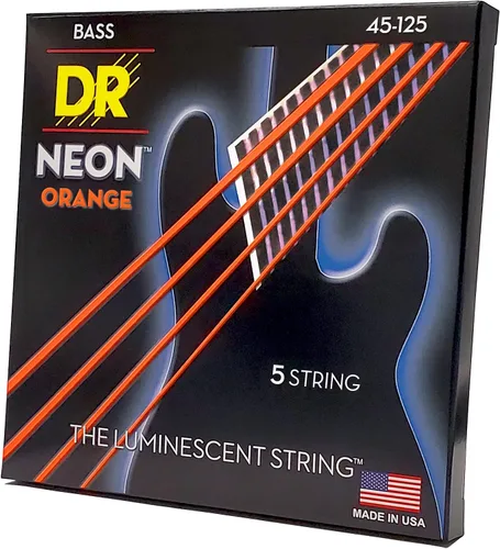 Vista 38 de DR Strings NEON - Cuerdas para bajo eléctrico, 0.045-.105, medianas, color rojo