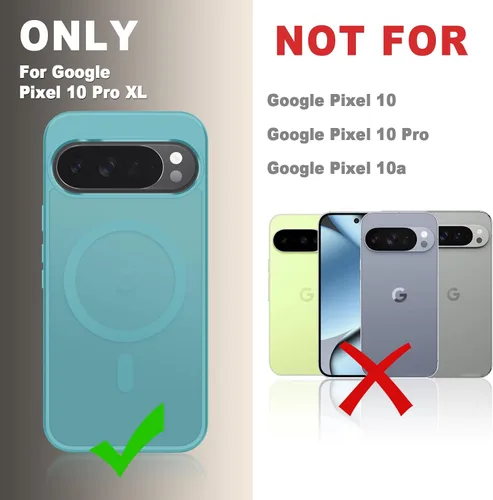 Vista 751 de Funda para Google Pixel 10 Pro XL, cubierta magnética mate, color negro Fit for MagSafe, Screen Protector included, Shockproof Military Grade