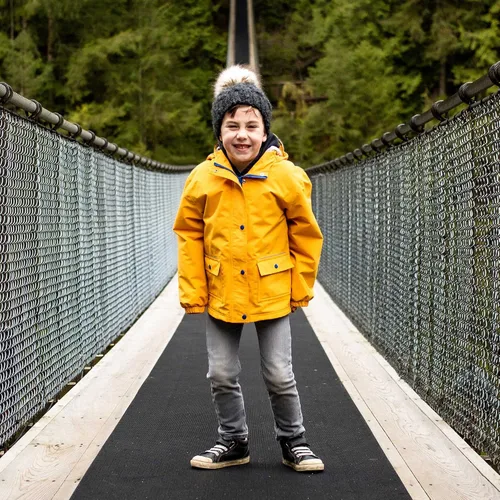 Vista 7 de JAN & JUL Chaqueta impermeable acogedora para niños con forro polar
