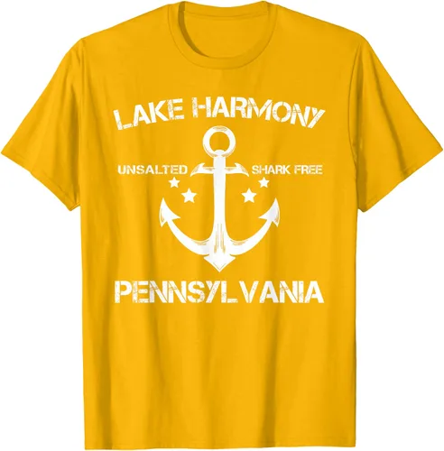 Vista 56 de Playera divertida de Lago Harmony Pennsylvania para acampada o pesca Negro