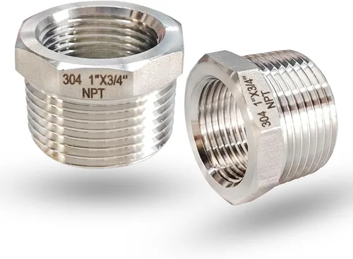 Vista 10 de Reductor de buje hexagonal macho de 1 pulgada a 1/2 pulgada NPT hembra, adaptador reductor de acero inoxidable 304, buje hexagonal de tubo