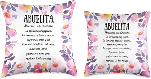 Vista 3 de Almohada de regalo para abuela para Abuela Regalo para Abuelita Flor Throw Pillow