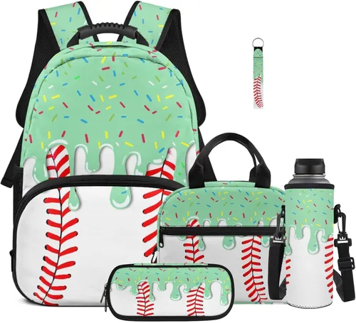 Vista 23 de Bulopur Eagle American Flag Print Kids Backpack Boys Elementary School 17 Inch Bookbag With Lunch Bag Water Bottle Holder Keychain Pencil Case 5