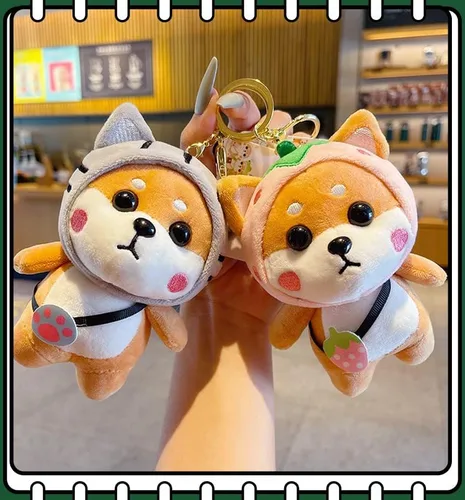 Vista 5 de HSYHERE Llaveros Shiba Inu de uso súper lindo para hombres y mujeres, llavero de coche cadenas giratorias de 360 grados