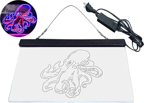 Vista 8 de ADVPRO Octopus Ocean Display Room Dual Color LED Neon Sign Azul y Rojo 12 x 8 pulgadas st6s32-i3734-br