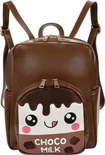 Vista 17 de Bolso tipo mochila Kawaii Burger Bolso mochila de moda para mujeres y niños Piel sintética