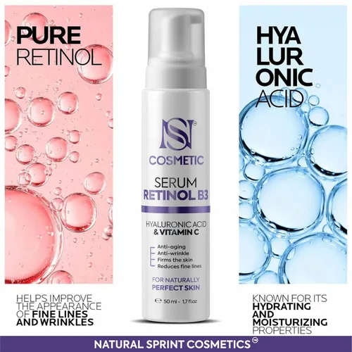 Vista 2 de Suero facial antienvejecimiento con retinol, vitamina C, vitamina B3 y ácido hialurónico - Hidratación profunda, refuerzo de colágeno, reducción