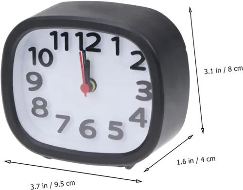 Vista 5 de VICASKY Reloj despertador de escritorio pequeño cuadrado simple con manecillas de hora para habitaciones de niño y niña, decoración del hogar