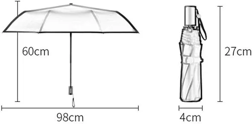 Vista 2 de WSZJJ Paraguas plegable de viaje y cierre para protección contra el viento, resistente a la lluvia 99%