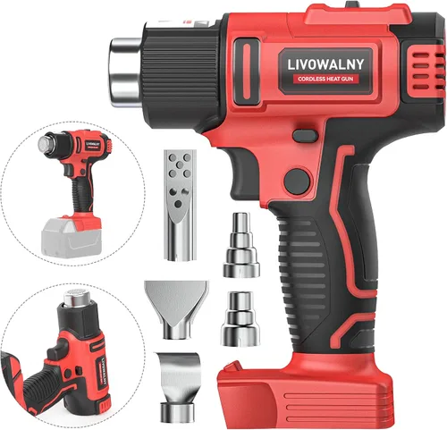 Vista 14 de LIVOWALNY Pistola de calor compatible con batería Milwaukee de 18 V (solo herramienta) Pistola de calor inalámbrica de 350 W de 122 ℉ ~ 1022 ℉