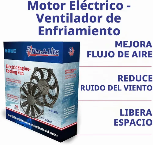 Vista 3 de Flex-a-lite 114 ventilador eléctrico Trimline de 14 pulgadas (reversible)