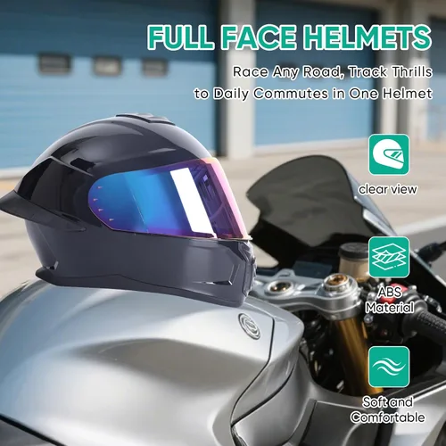Vista 2 de Full Face Motorcycle Racing Street Bike Helmet with Cycling Glasses and Visor for Unisex-Adult