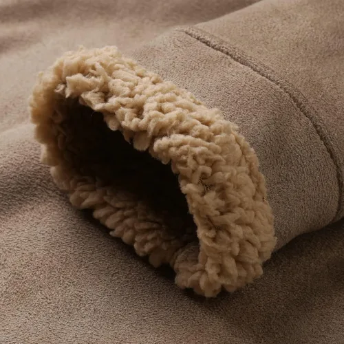 Vista 6 de Chaqueta de camionero para hombre, con forro polar, de piel sintética desgastada, talla grande, chaqueta Sherpa pesada