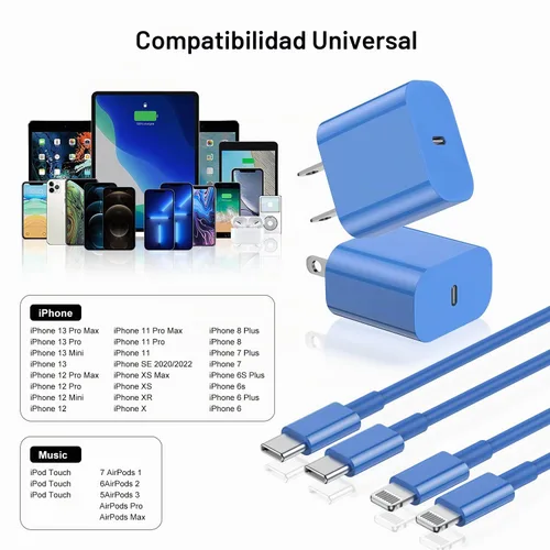 Vista 7 de Cargador rápido para iPhone, cable Lightning de carga rápida de 10 pies, para iPhone 14, 13, 12 Pro Max, cargador de carga rápida con bloque