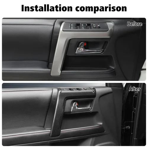 Vista 2 de Voodonala Panel de interruptores de ventana para Toyota 4Runner 2010-2024, cubierta de panel de manija lateral compatible con Toyota 4Runner SUV