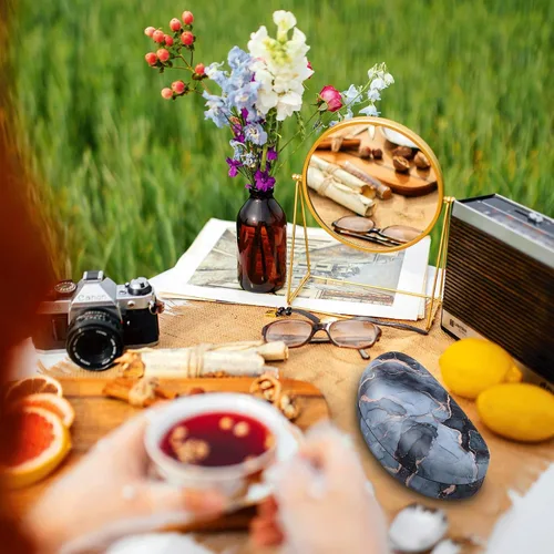 Vista 6 de Estuche rígido para gafas de sol, varios patrones de cuero para gafas de sol,Gafas con paño de limpieza