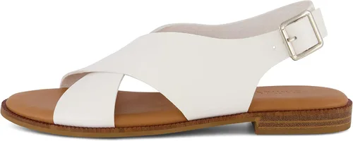 Vista 2 de CUSHIONAIRE Sandalia Lake con banda cruzada para mujer + espuma viscoelástica