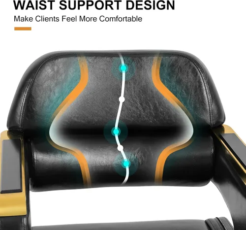 Vista 4 de Artist hand Silla de peluquero, silla de peluquería con bomba hidráulica resistente, giro de 360 grados, equipo de belleza de spa, peso máximo
