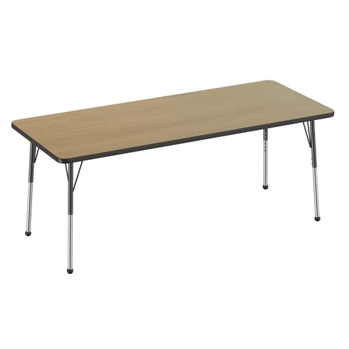 Vista 114 de FDP - Mesa rectangular para actividades escolares y de oficina (24 x 36 pulgadas), patas estándar con deslizadores giratorios, altura ajustable