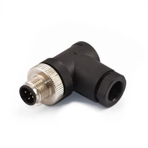Vista 10 de Elecbee M12 4-Pin A-Coded Hembra Conector de la prenda impermeable IP67 de la terminación de la junta de tornillo de ángulo recto no blindado