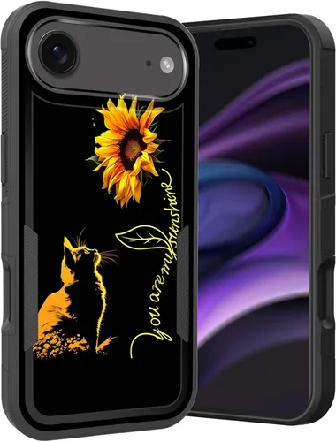 Vista 106 de Funda para iPhone Air, doble capa híbrida resistente resistente a prueba de golpes de policarbonato duro + funda protectora de silicona suave