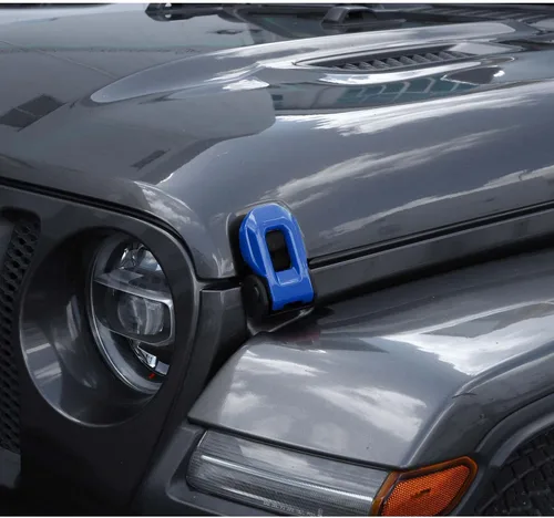 Vista 5 de RT-TCZ Cubierta de pestillo de capó, soportes exteriores de bloqueo de capó, accesorios de decoración de ABS para Jeep Wrangler JL JLU y Gladiator