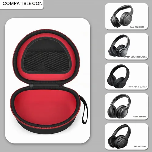 Vista 2 de COMECASE - Funda rígida para auriculares Beats Solo 4 3 2 y Studio Pro Extra-Large Protective Shell for Foldable On-Ear Headsets, Storage for