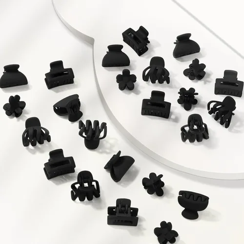 Vista 6 de 24 clips de garra pequeños, clips de mandíbula pequeños de 1 pulgada para mujeres y niñas, cabello delgado y grueso, accesorios de estilo multicolor