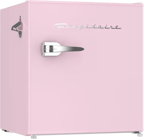 Vista 13 de FRIGIDAIRE Mini refrigerador retro negro de 1.6 pies cúbicos con control de termostato ajustable de ahorro de energía, abrebotellas de montaje