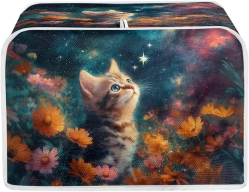 Vista 43 de Funda para tostadora Baxinh con estampado de mariposas y girasoles, 2 rebanadas, bandera americana, cubierta pequeña para electrodomésticos