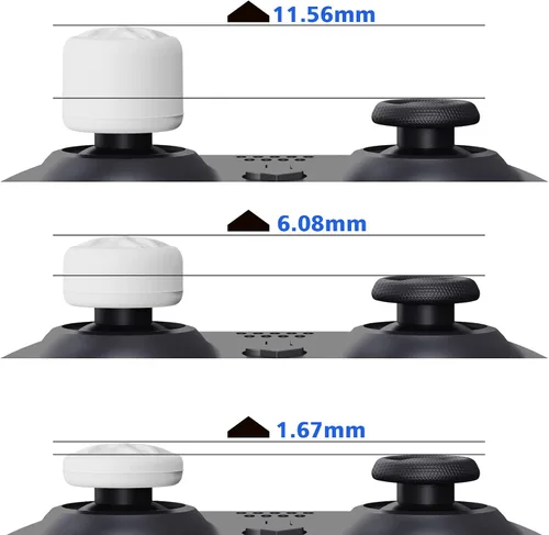 Vista 7 de PlayVital Tapas ergonómicas para joystick analógico blanco para Xbox Series XS, Xbox One, Xbox One XS, para PS5 para PS4, Switch Pro Controller