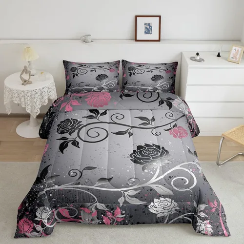 Vista 9 de Feelyou - Juego de edredón abstracto ombre, color azul y negro, juego de cama para adolescentes, para niños, mujeres y jóvenes, juego de edredón