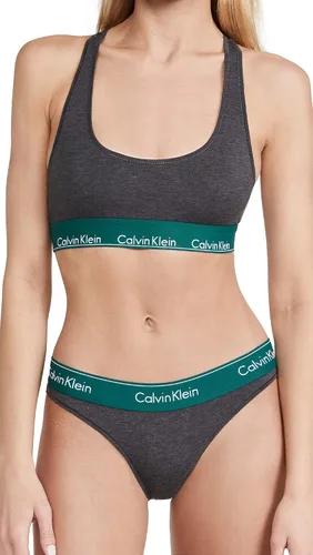 Vista 12 de Calvin Klein Bralette moderno de algodón elástico V-Day sin forro Gris Caliente