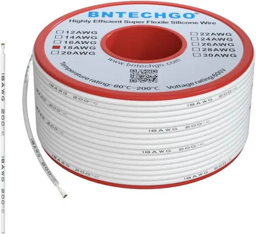Vista 30 de BNTECHGO Alambre de silicona de calibre 16 rojo y negro cada 25 pies 2 Alambre de silicona calibre 16 rojo y negro