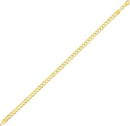 Vista 2 de Floreo - Pulsera y tobillera cubanas de oro amarillo de 10 quilates