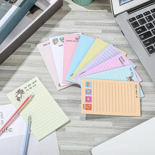 Vista 4 de Spakon 10 Packs Funny Memo Notepads Funny Novelty Humor Note Pads Office Christmas Coworker Gifts for Women Affirmation Kraft Yoga Animal Notepads