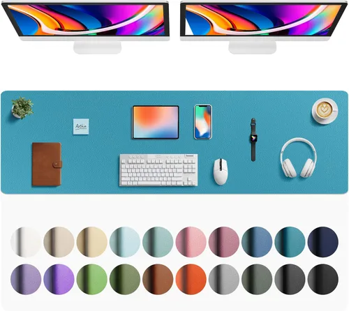 Vista 256 de Aothia - Protector de escritorio de cuero sintético grande, base antideslizante para mouse y superficie para escribir, impermeable, fácil de Agua