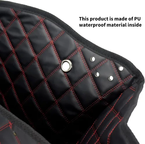 Vista 6 de Forros Elásticos para Alforjas Insertos Compatibles con Harley Extended Bag Touring Electra Street Glide Road King 1993-2013 (Hilo Rojo) Hard