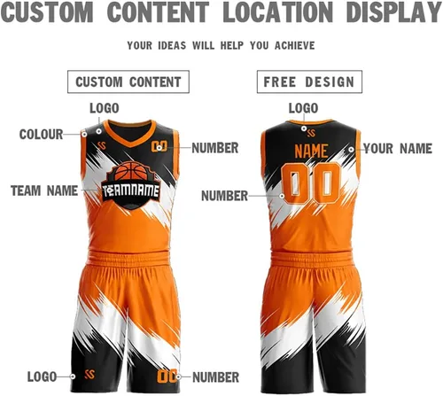 Vista 4 de Kit de jersey de baloncesto con degradado personalizado, nombre y número de equipo, uniformes deportivos personalizados para hombresjóvenes