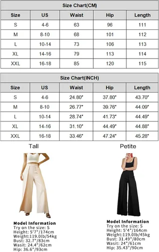 Vista 3 de Lrady Pantalones largos estilo palazzo casuales de cintura alta y pierna ancha pierna ancha piernas abiertas ajuste holgado elegantes pantalones