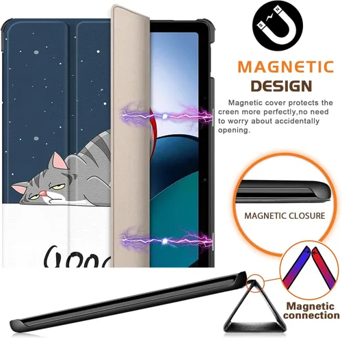 Vista 2 de Lazycat - Funda para Xiaomi Redmi Pad SE de 11 pulgadas, carcasa rígida con soporte delgado para Redmi Pad SE 11 2023 con función de encendido