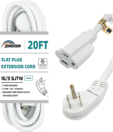 Vista 27 de Cable de extensión de enchufe plano para interiores, certificación UL, calibre 14, 3 pies, negro, 3 clavijas, resistente, cable de alimentación SJTW