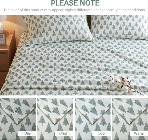 Vista 62 de Sleep Philosophy - True North - Juego de sábanas de franela, 100% de algodón, cómodo, bonito y muy suave, con bolsillo elástico que se adapta a