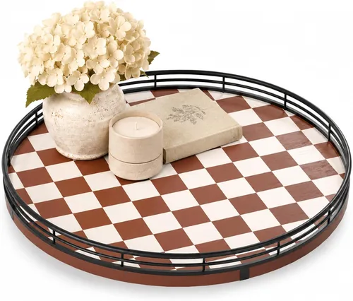 Vista 61 de Marble Lazy Susan - Tocadiscos para mesa, bandeja redonda de mármol de grano de madera antigua de 10 pulgadas para mesa de comedor, encimera de Negro