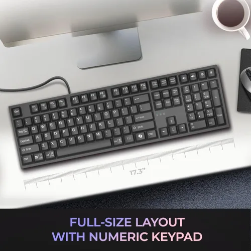 Vista 7 de Adesso AKB-670UB Teclado mecánico con tecla de acceso rápido AI Copilot - Interruptor azul, compatible con varios sistemas operativos