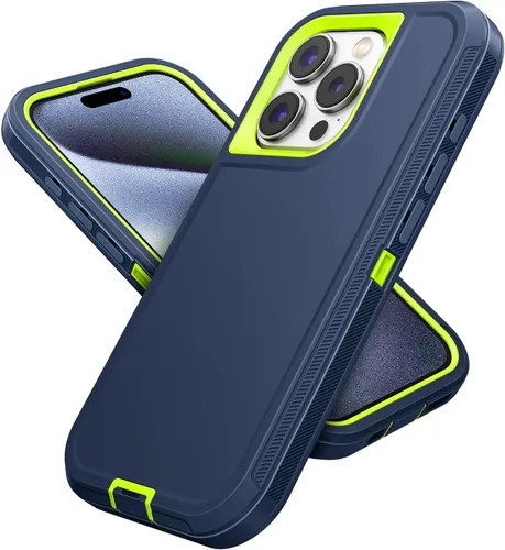 Vista 68 de Jelanry - Funda para iPhone 15 5G, protección resistente, resistente, color negro Dropproof & Dual-Layer Protective Back Cover with Port Anti